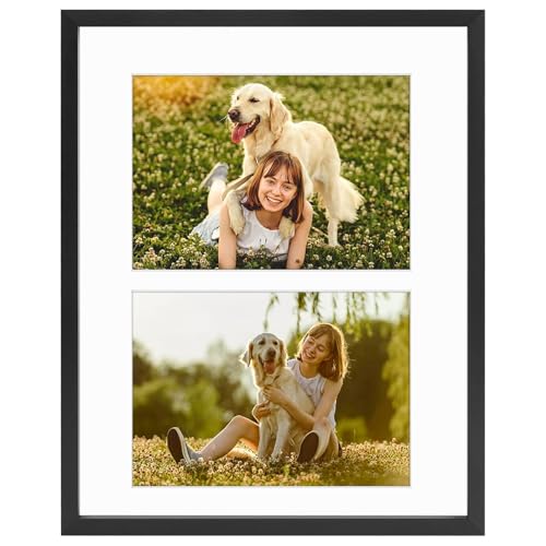 Golden State Art 8x10 Collage Frame w/Mat for 2 4x6 Photos Black 1 Pack