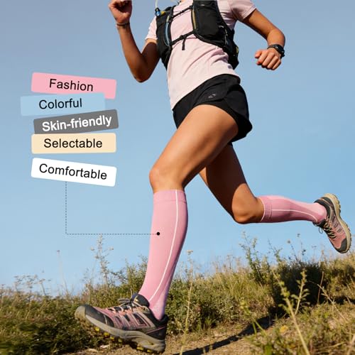 Image of Iseasoo 4 Pairs Compression Socks for Women Circulation-Best Support for Nurses,Running,Athletic,Travel