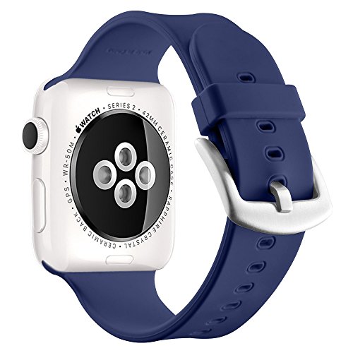UMTELE for Watch Sport Band 38mm 40mm, Soft Silicone Replacement Band Sport Strap with Ventilation Holes Replacement with Watch Series 4/3/2/1
