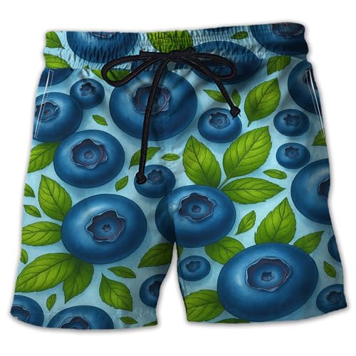 Tropical Fruit Men Swim Trunks - Tropical Summer Men's Summer Quick-Dry Swim Shorts with Pockets Series 19