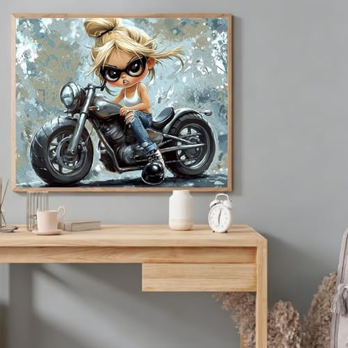 Manualidades de pintura de números para adultos principiantes con diseño de moto 2