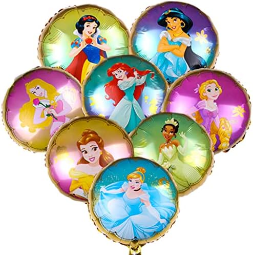 8pcs Disney Princess Balloon Bouquet, Disney Princess Party Supplies, Girls Birthday Party Decorations