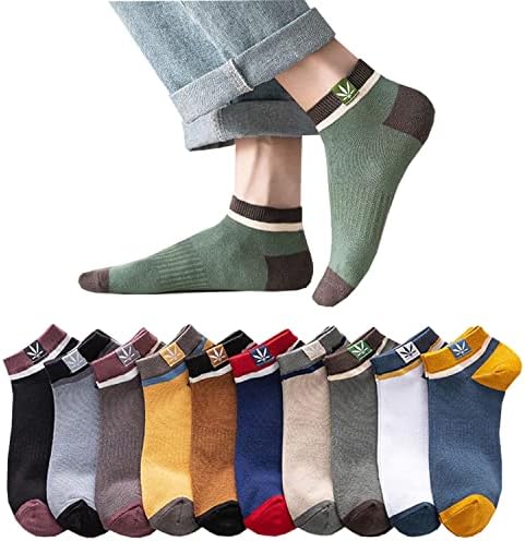 （05:30時点） [Yoozuu] 靴下 メンズ 高級綿 10足組【抗菌防臭加工・厳選良質綿】 おしゃれ くつした カラフルソックス スニーカーソックス 吸汗 蒸れず (JP, アルファベット, Free Size, 10足セット1)