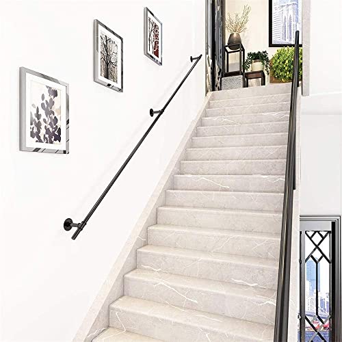 Rampe d'escalier noire réglable en fer durable de 120 cm - 5
