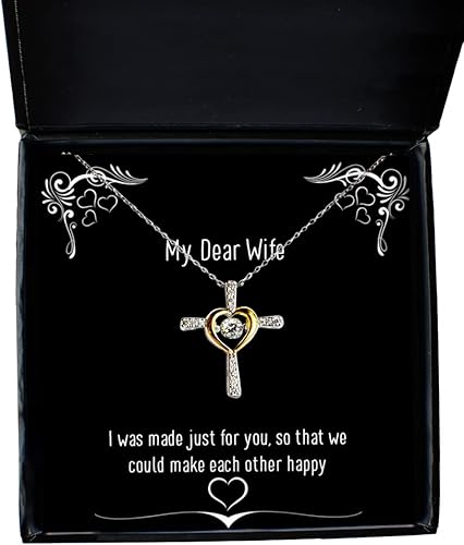 Take Thai Real Origin I was Made just for You, so That we Could Make Each Other Happy Cross Dancing Necklace, Wife Jewelry, Unique Idea for Wife