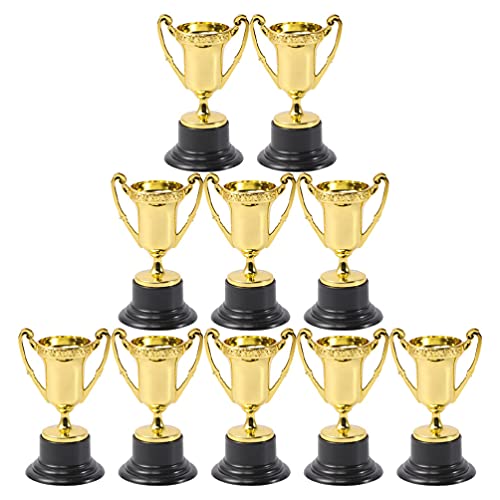 Trofeo Trofeos Copas de Oro de Plástico: 10Pcs de Oro Taza Trofeo Premio a Ganar Premios Competiciones de La Ceremonia Y de La Escuela del Aprecio del Suministro