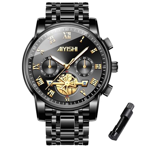 Montre chronographe homme avec date cadran étanche et chiffres arabes