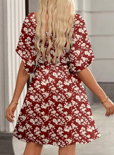 Image of Dokotoo Womens Dresses 2026 Spring Summer Deep V Neck Elegant Cocktail Bow tie Mini Dress S-XL
