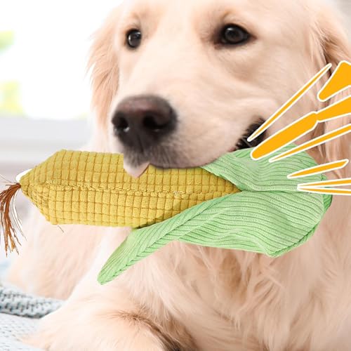 Chaies Kauspielzeug Für Hunde - Plüsch-Kauspielzeug Maiskolben Für Hunde - Multifunktionelles Interaktives Spielzeug Gegen Langeweile Bei Hunden Und Welpen