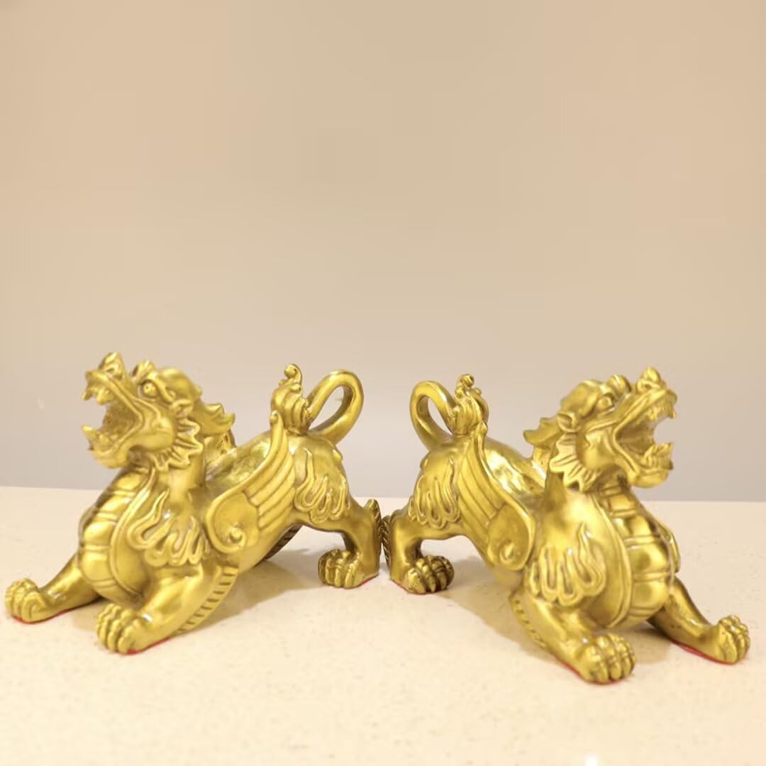Dytartzx Pure Copper pi xiu Statue, Home and Office Decoration, Gift for attracting Wealth and Good Luck