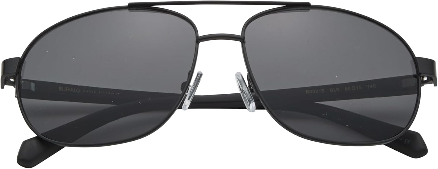 Buffalo David Bitton B0021S Men's Navigator Sunglasses, 60 mm, Black
