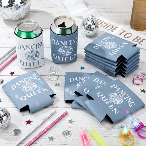 Image of SiliFine 12 Pcs Bachelorette Party Can Sleeves Bulk Coquette Bachelorette Party Decoration Cowgirl Can Sleeves for Bridal Shower Gifts(4 x 2.4 Inches,Dancing Queen)