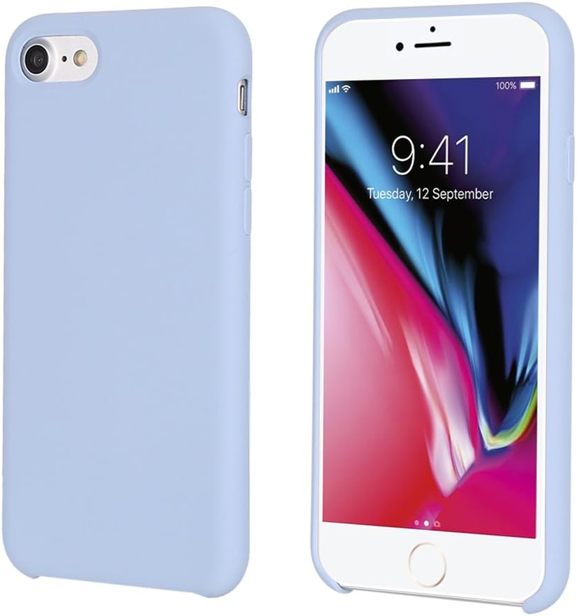 iPhone 8 Case, iPhone 7 Case, Casegory iPhone 7/8 Cover with Liquid Silicone Gel Rubber and Soft Microfiber Cloth Case for Apple Mobile Phone iPhone 8 and iPhone 7 (4.7inch)(Light Blue)