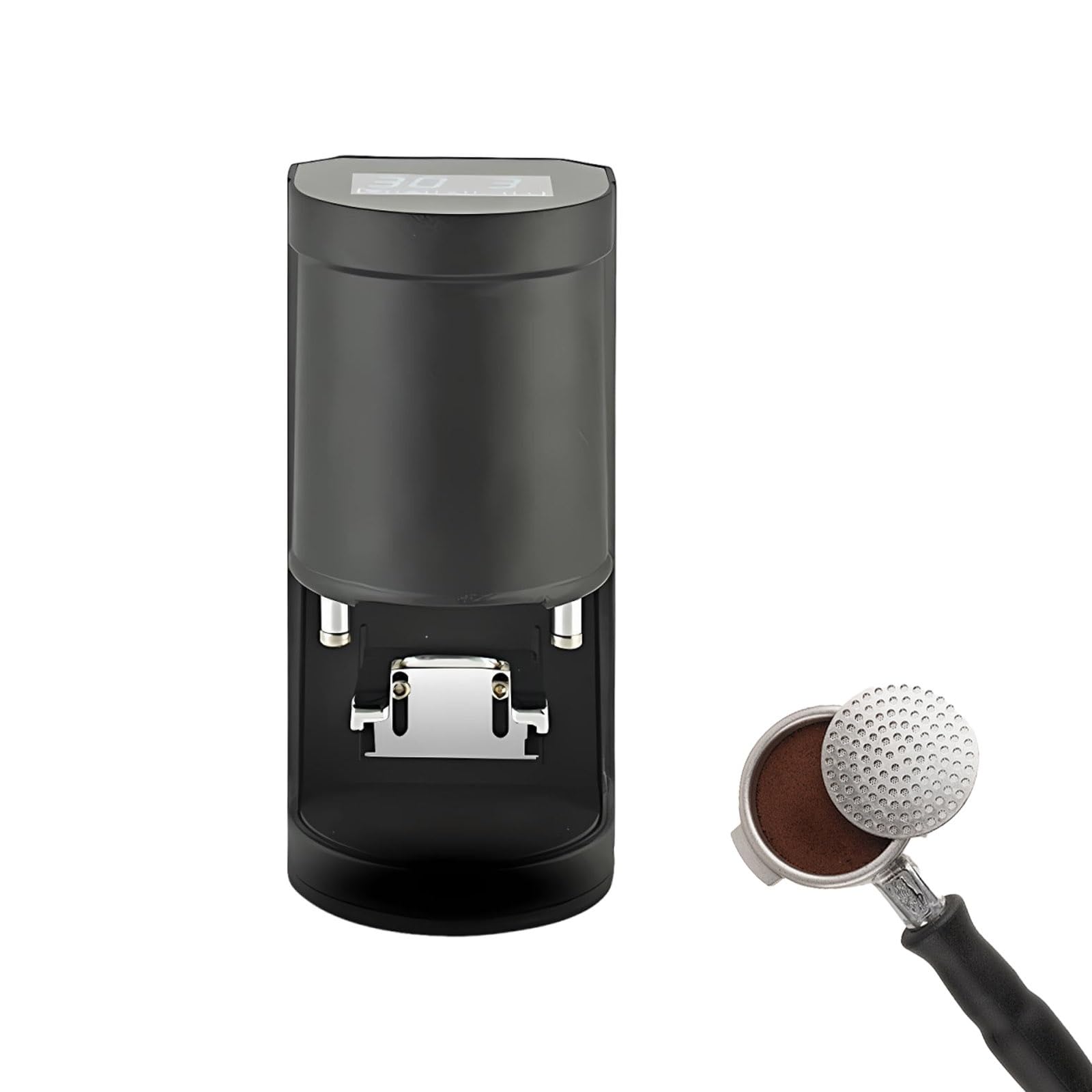 Trwały Tamper Ze Stali Nierdzewnej 58mm, Automatyczny Tamper Do Kawy, Elektryczny Tamper Espresso, Idealny Dla Baristów I Gastronomii(Threaded base Black)