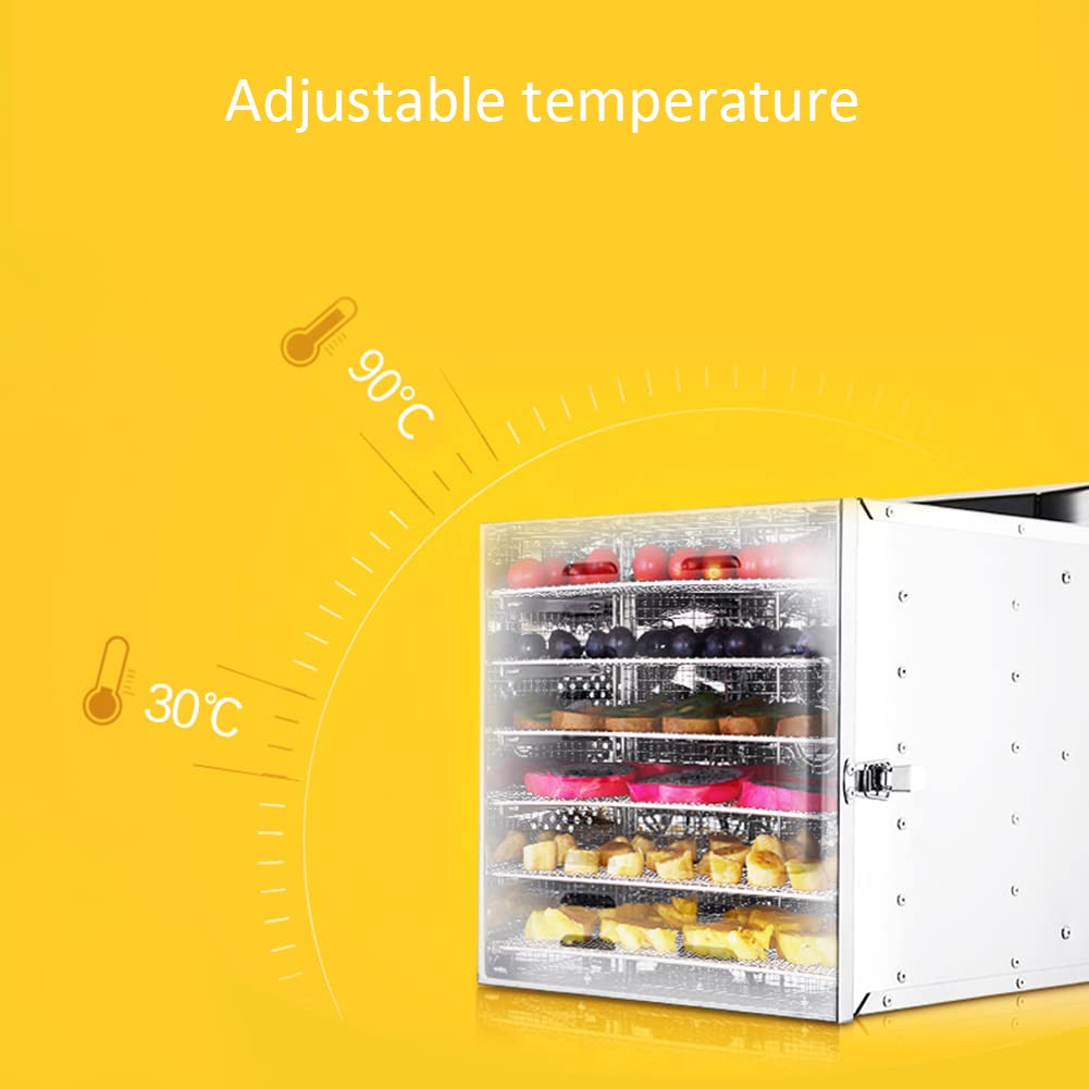 Disidratatore per Erbe essiccate, Carne secca, Patatine di Frutta, Temperatura Regolabile da 30 a 90° per Snack sani e Naturali