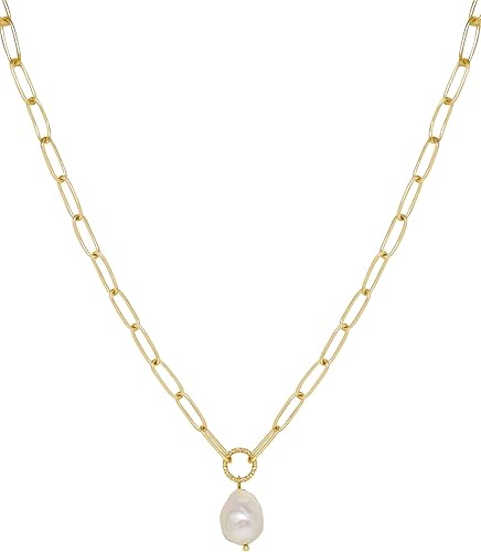 Miniatura 9 de Ettika Collar de oro. Collar de perlas. Collares para mujer, colgante de perlas de agua dulce. Collares chapados en oro de 18 quilates. Cadena