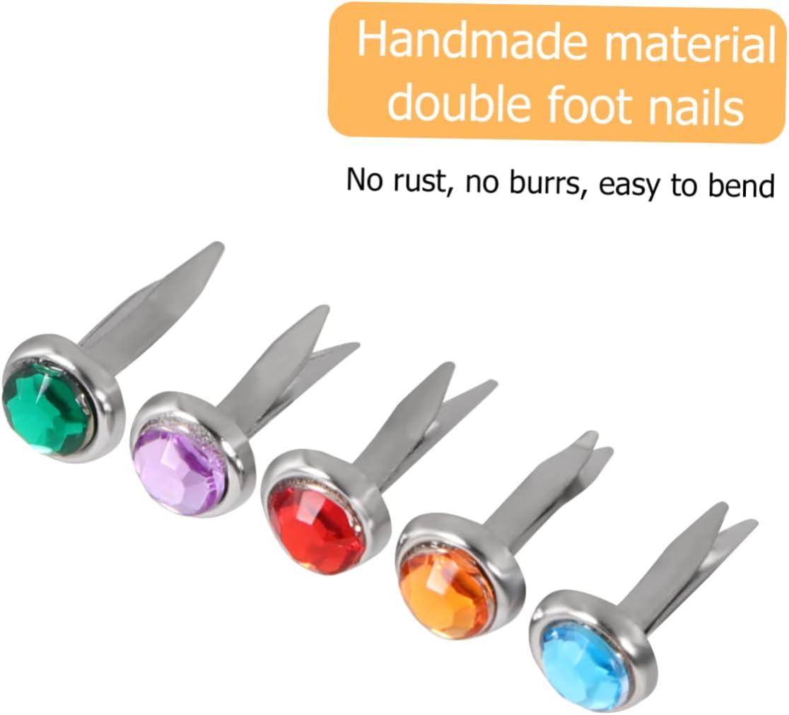 DOITOOL 2sets 50pcs Adorable Decorative Brads for Scrapbooking and DIY Projects Handmade Nail Fasteners Durable and Easy to Use Craft Accessories 50pcs*2