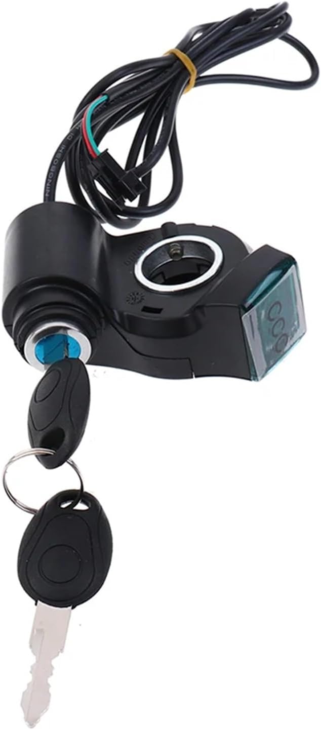 Electric Bike Thumb Throttle Voltmeter Digital V Display Switch Power with Key Lock Bike Finger Thumb Throttle