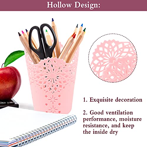 Haisheng 5 Stück Pinsel Aufbewahrung Stiftehalter Schreibtisch Aufbewahrung Halter Make-up Bürstenhalter Hollow Blume… – Bild 3