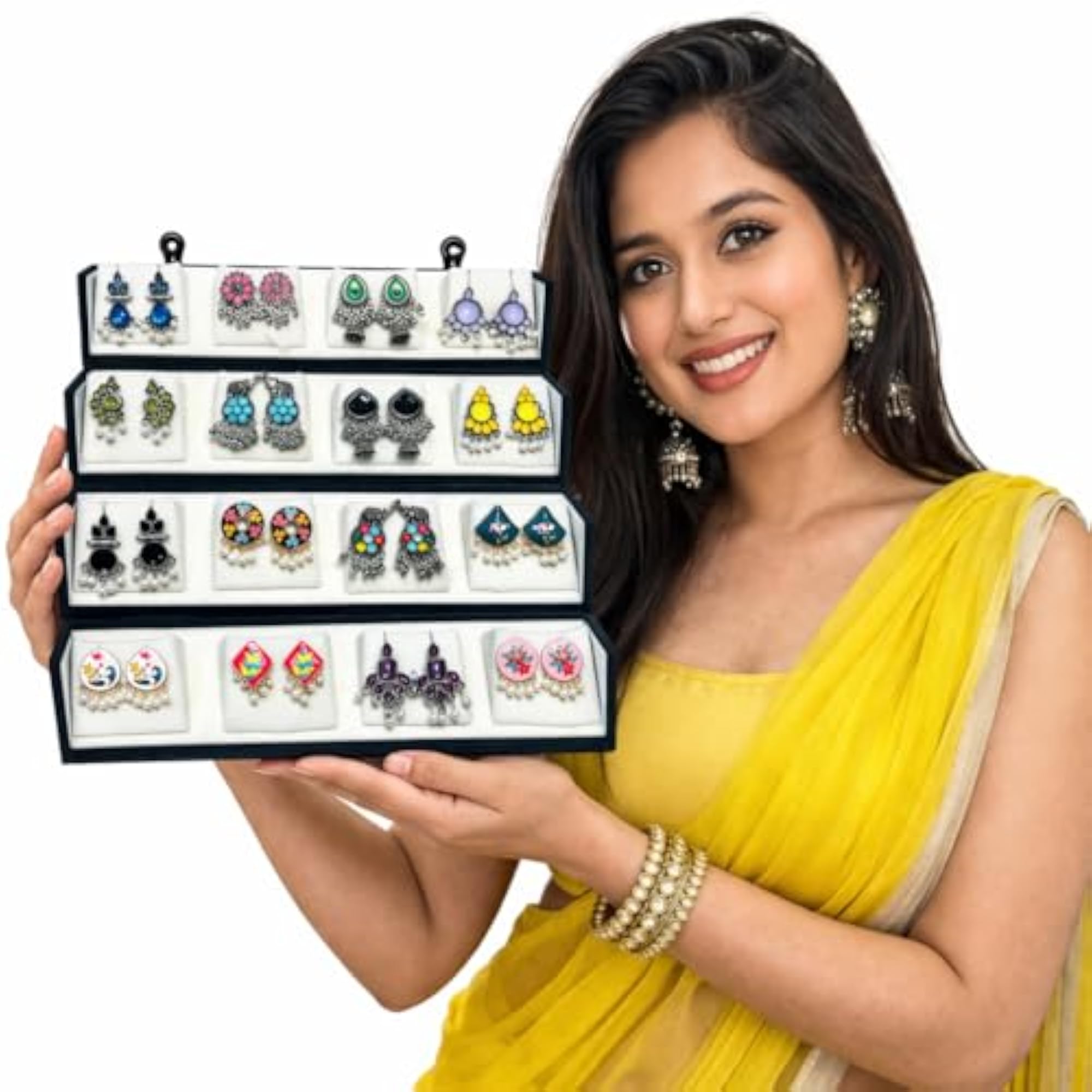 16 Pair Velvet Jhumka Box for Women, Premium Organizer Gift