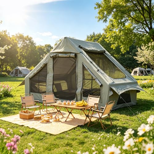 Tente spacieuse en toile 300D durable avec protection PU3000 premium