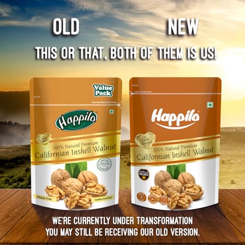 Image of Happilo Premium Inshell Dried Walnut 500g (Pack of 2) | Akhrot Giri | Dry Fruits, Healthy Snacks | Large Size | Walnut with Shell | Rich in Protein, Antioxidants & Source of Omega-3