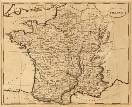 Impression grand format affiche sur toile Aaron Arrowsmith France 1812 encadrée