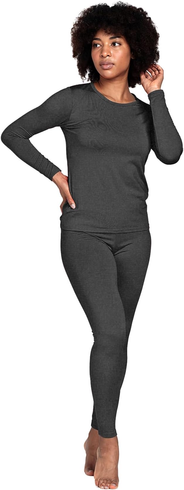 LAPASAWomen's Thermal Underwear Long John Set Fleece Lined Base Layer Top and Bottom L17L41