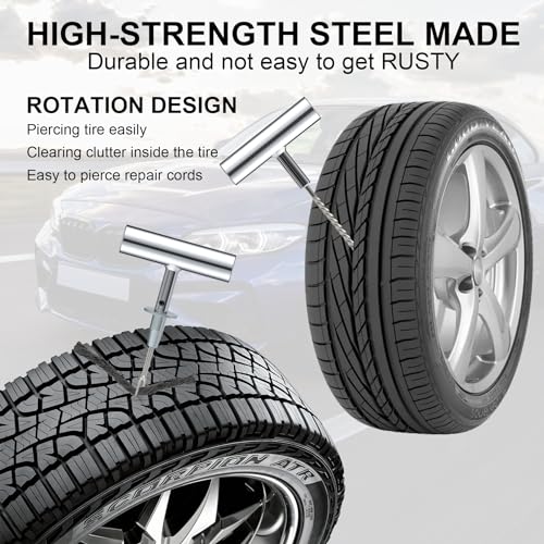 Image of SINGARO Tire Repair Kit with Plugs, 9PC Flat Tire Puncture Repair, Tire Plug Kit Heavy Duty for Car, Jeep, Truck, Motorcycle, Tractor, ARB，ATV, SUV, RV