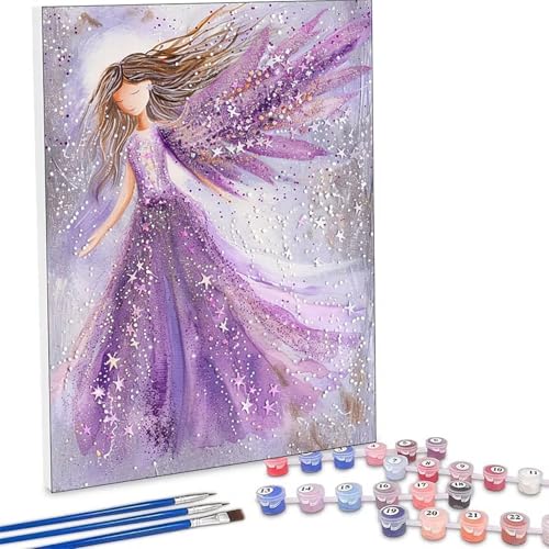 �������G �� �����L�b�g�ɂ��G�� ���� Paint by Numbers DIY�y�C���g ��l�� ���S�� �q���p �ȒP�ɓh��� �A�N�������ʊG�̋� ��| ��� ��H�| �L�b�g 3�̃y�C���g�u���V��1�̃Z�b�g�̃A�N�����痿���g�p �z�[�� �I�t�B�X���� 
