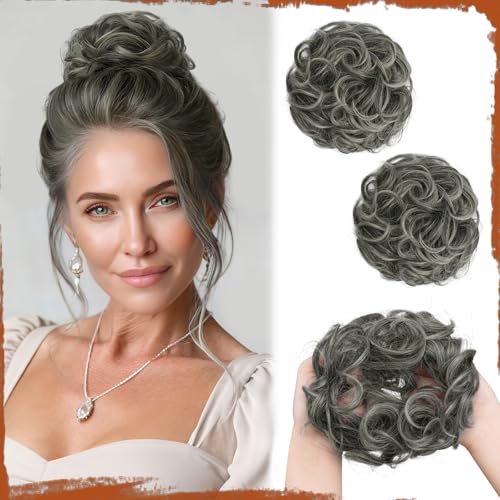 SOFEIYAN 2PCS Small Messy Bun Hair Pieces for Thin Hair