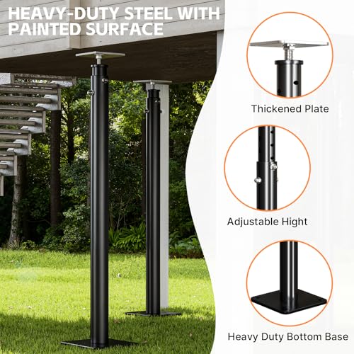 Image of 4 Pack Adjustable House Jack,55 inch-98 inch Telescoping Steel Support Post | Heavy Duty Adjustable Support Jack with 18000lb capacity, Steel Tube Structure for Temporary Construction and Floor Support