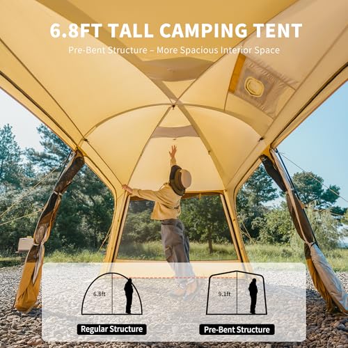 Image of Naturehike Dune Hot Tent with Stove Jack,Double Layer 4 Season Tent,Waterproof 2-4 Person Tents for Camping