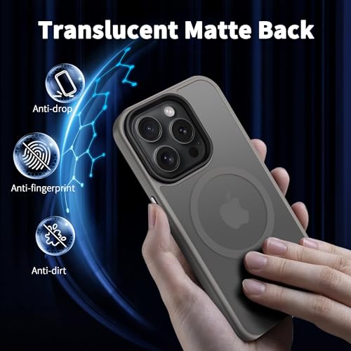 Image of CACOE Magnetic Case for iPhone 15 Pro 6.1 inch, Light Gray