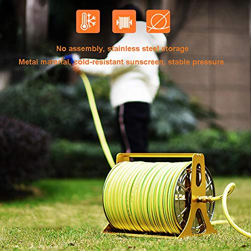 Carrello avvolgitubo da Giardino Universale, 60 m in Acciaio Inox, Soluzione di stoccaggio Portatile, Supporto per Tubo di irrigazione da Esterno Senza Tubo Flessibile