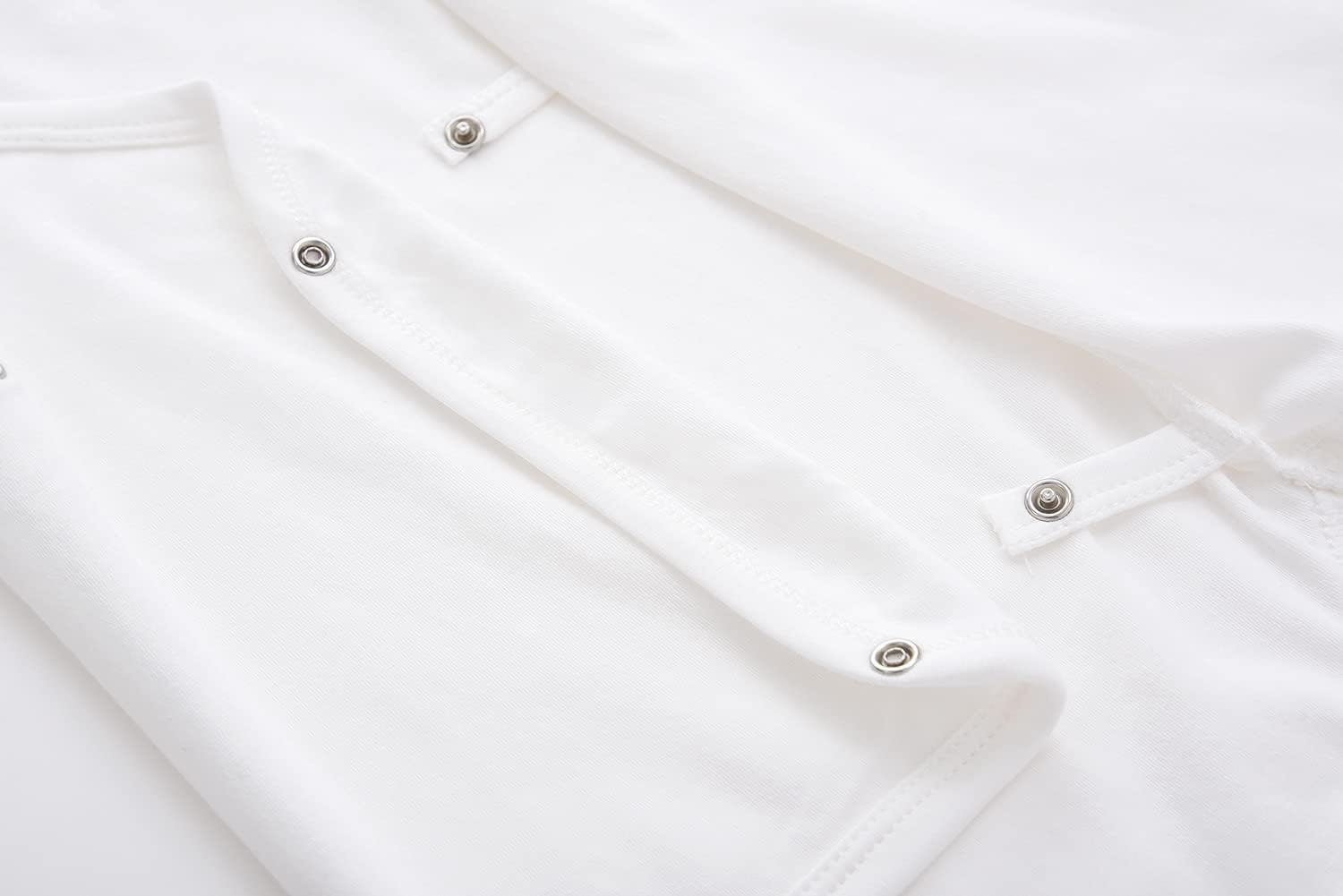 ACESTAR Baby Boy Girl Side Snap Bodysuits - 100% Cotton Plain Long Sleeve Baby Kimono for Newborn-12 Months, 3 Pack