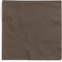 Napkin in brown made of 3-ply tissue, 33 x 33 cm, 1/4 fold, 20 pieces, elegant paper napkins for celebration, wedding, dinner, party and event