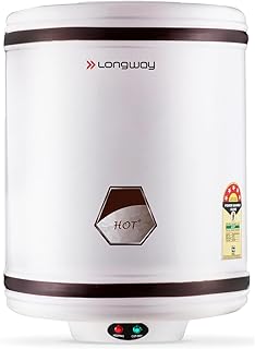 Longway Hotplus 10 Ltr 5 Star Rated Automatic Instant Water Heater for Home, Water Geyser, Water Heater, Electric Geyser with Multiple Safety System & Anti-Rust Coating | (Off-White, 10 Ltr)