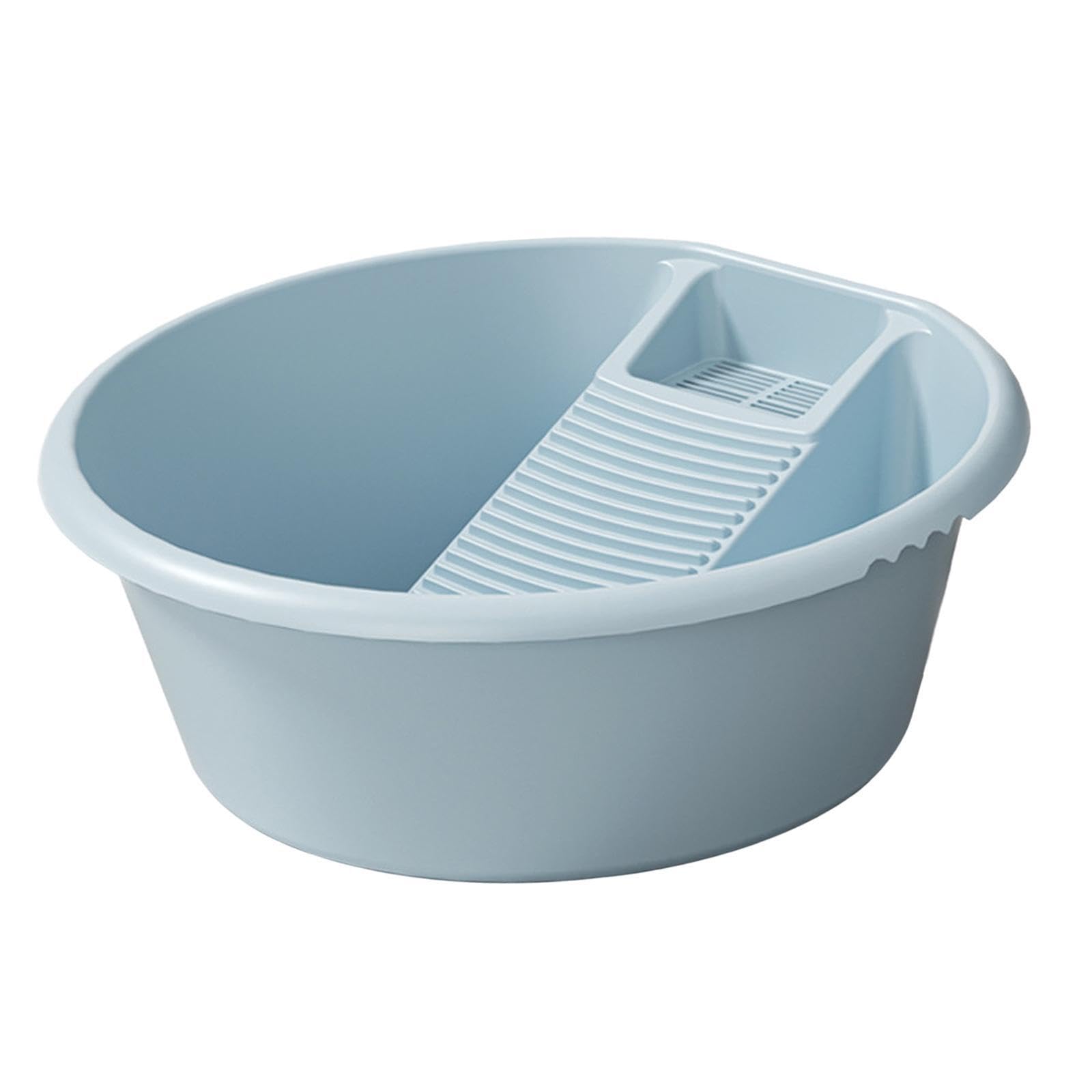 Ktuxzci Blue Durable Mini Laundry Basin With Washboard Cleaning Small Garments And Delicates Making Laundry Process More Efficient And Convenient. Pp Basin, 18.50X18.89x7.48 Inch