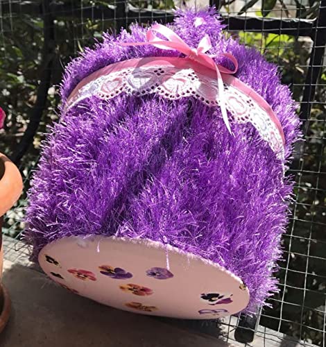 Image of Eyelash Fun Fur Yarn Premium 100% Polyester 164 Yds (150 Mt), 3.53 Oz (100 Gr) Colorful Crochet Yarn Dıy Hand Knitting (Purple, 3 Skein)