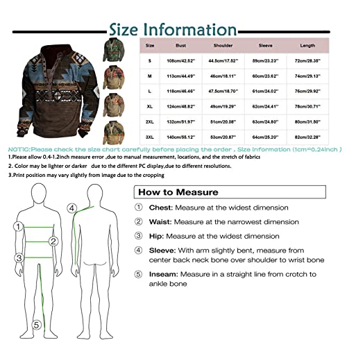 Men Loose Fashion Tshirt 3D Digital Print Stand Collar Long Sleeve V Neck Sweatshirt 6 Button Vintage Pullover Tops Mens Striped Sweater Tshirt Men Undershirt Clothes Men Clothing For Men #TOP3