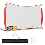 Shopsource 16x10ft Barricade Backstop Net, Ball Sports Barrier Netting, Protection Screen for Baseball Softball Lacrosse Soccer Hockey Training for Backyard with Carry Bag
