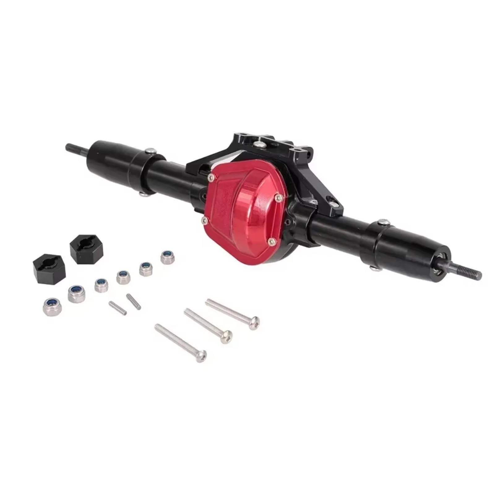 Ejes RC Compatible con Axial para SCX10 Piezas De Mejora para Coche RC Crawler 1:10, Accesorios De Repuesto para Eje Delantero Y Trasero De Coche RC De Metal CNC(Rear)