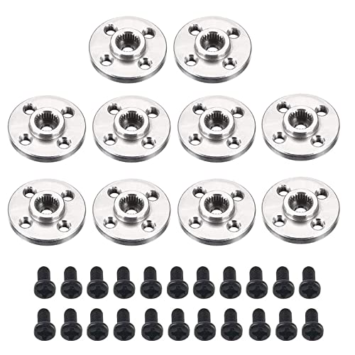 10Pcs Servo Horn Metal Aluminum 25T Silvery Servo Disc for Robot Mechanical Claw Rc Car Helicopter...