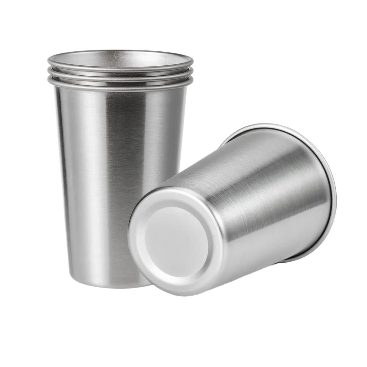 6 stück Edelstahl Pint Tassen 500ml Becher Camping Trinken Gläser Stapelbar Metall für Geburtstage Picknick