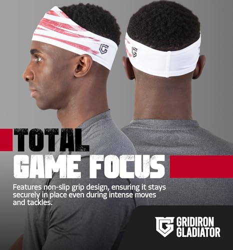 Image of Gridiron Gladiator Football Bandana - Skull Headwrap, Sports Head Wrap for Men's Workout