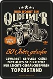 Deko Blechschild als Geschenk zum 50. Geburtstag: Oldtimer Modell 1973 in Topzustand - 20x30cm
