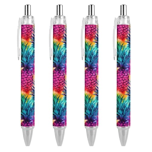 Bolígrafos retráctiles Tie Dye Pines de 0,5 mm, pack de 4 para un escritorio con estilo