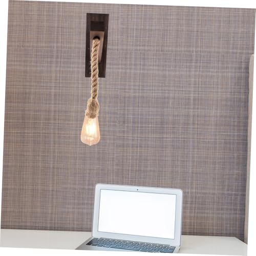 Aplique de pared de madera y cuerda DOITOOL con lámpara de iluminación cálida 5