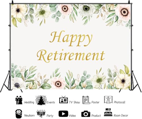 Fondo Decorativo Floral para Fiesta de Jubilación miniatura 5